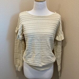Liz Claiborne Cream Striped Sweater